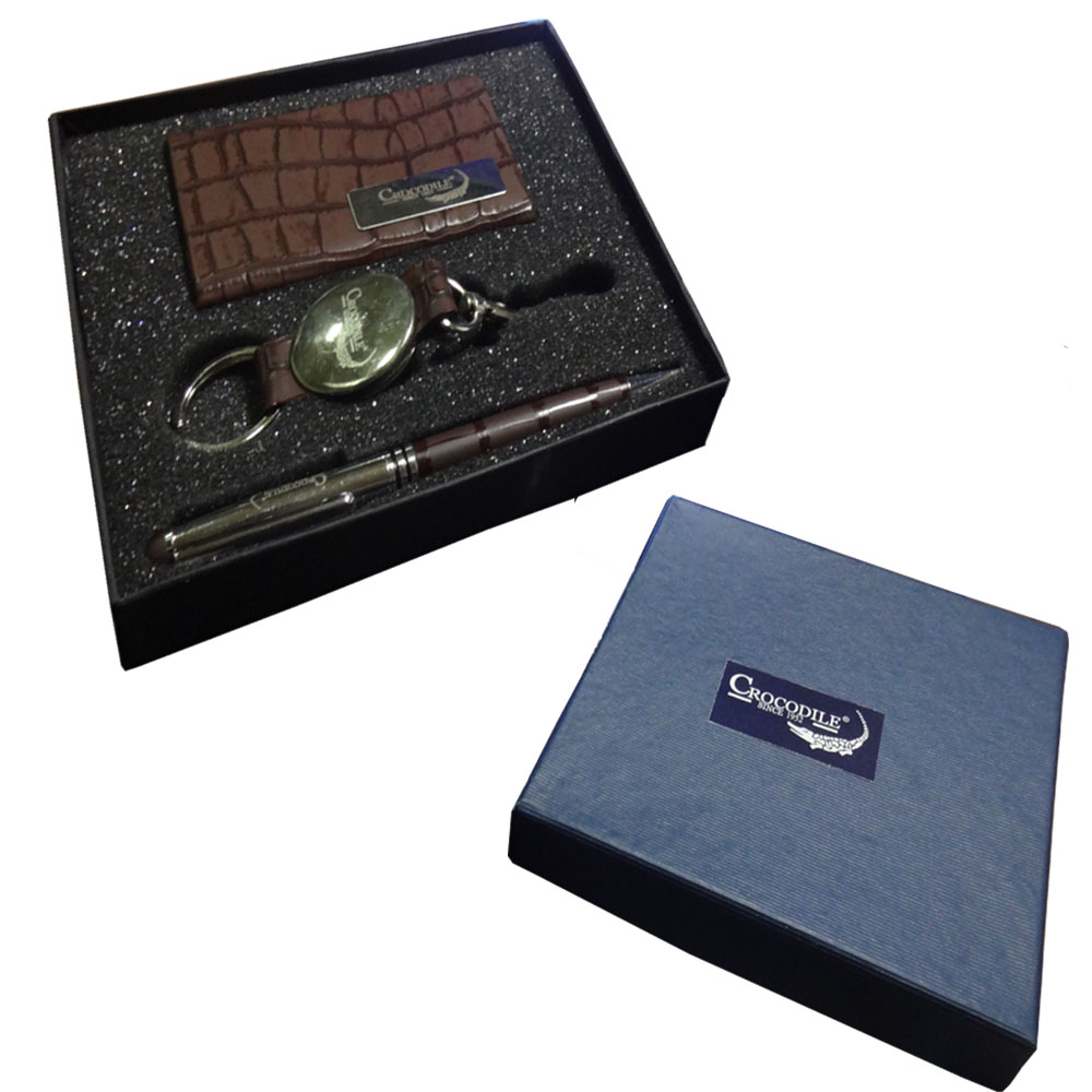 Crocodile Keychain, Cardholder & Pen