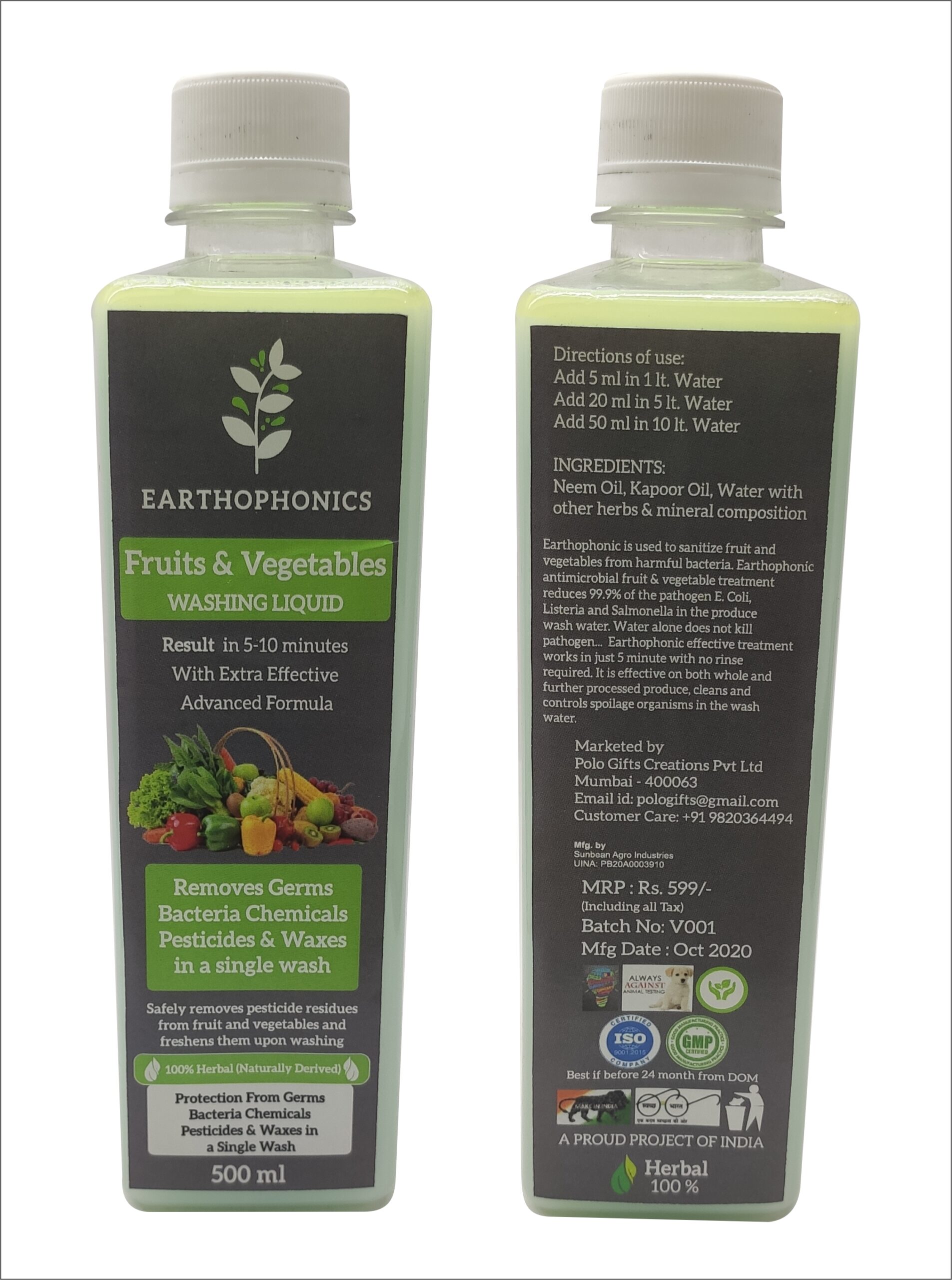 FRUIT & VEGITABLE CLEANER 500mg Full Image